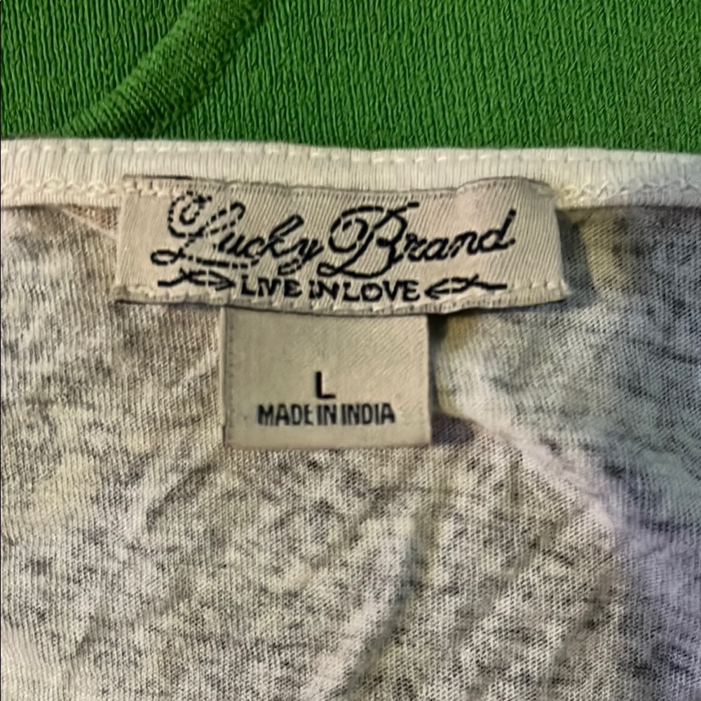 Lucky Brand Silver Cap Sleeve Tie Front Blouse - Picture 2 of 4